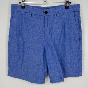 3/$25 Banana Republic Aiden‎ Shorts 31 Mens Linen Cotton Blue